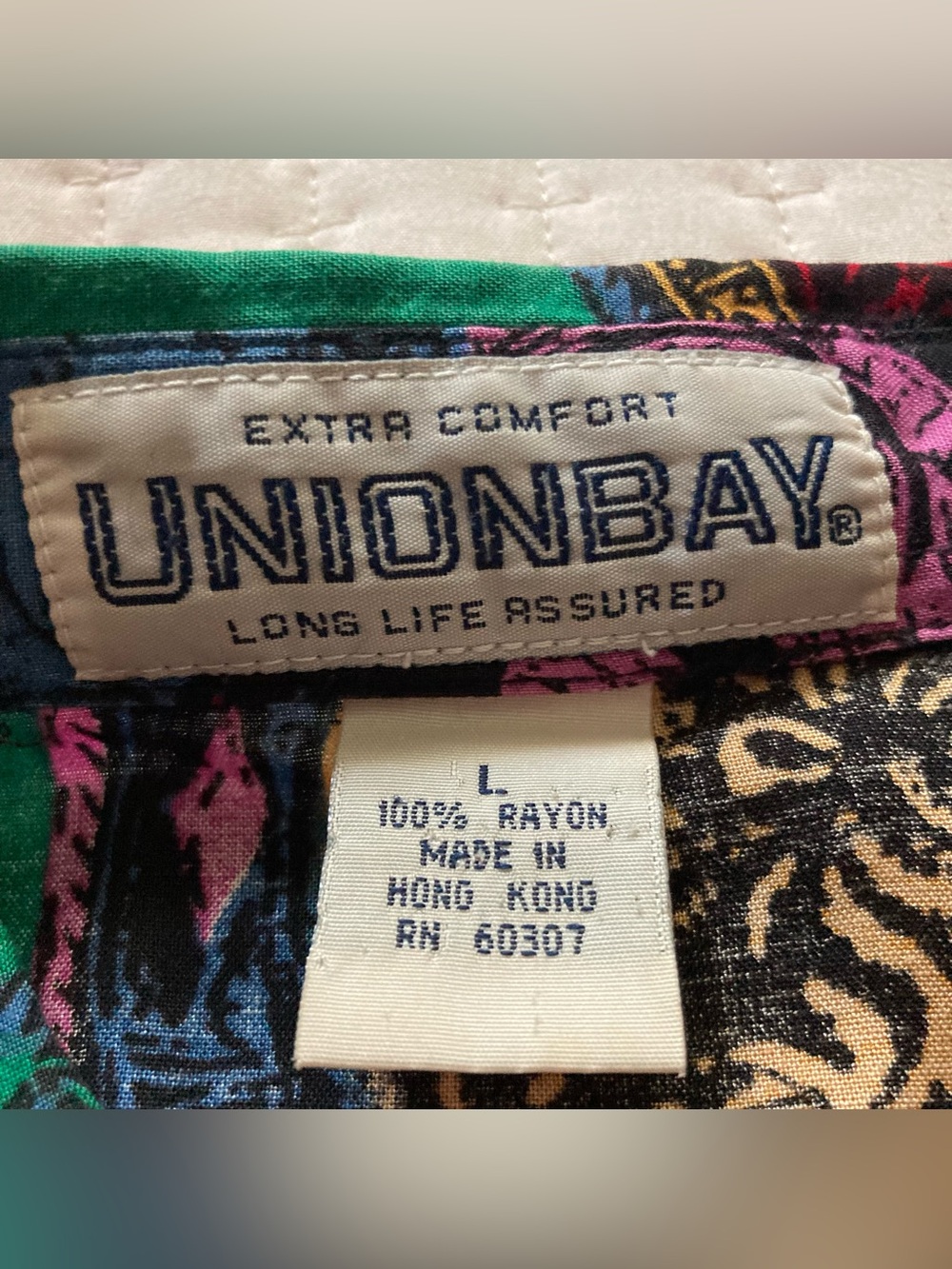 Vintage Unionbay Short Sleeve Hawaiian Button Up Shirt Men’s Large Abstract - Picture 7 of 11